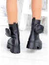 Жіночі шкіряні черевики з гаманцем (байка) чорного кольору 34976