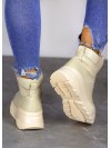 Жіночі шкіряні спортивні черевики (хутро) білого кольору 35112