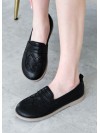 Жіночі шкіряні туфлі чорного кольору 35388