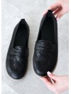 Жіночі шкіряні туфлі чорного кольору 35388