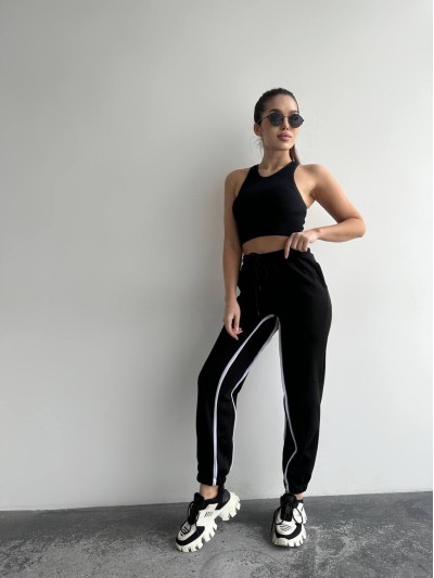 Жiночi спортивнi штани на флiсi чорного кольору 35806