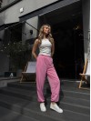 Жiночi спортивнi штани вiльного крою рожевого кольору 35130