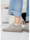 Жіночі туфлі з натуральної замші (байка) бежевого кольору 35393