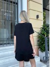 Женский базовый костюм с шортами черного цвета 33644