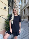 Женский базовый костюм с шортами черного цвета 33644
