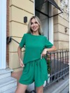 Жiночiй базовий костюм з шортами зеленого кольору 33645