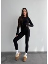 Жіночий базовий термокостюм чорного кольору 35879