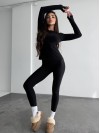 Жіночий базовий термокостюм чорного кольору 35879