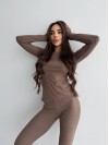 Жіночий базовий термокостюм кавового кольору 35880