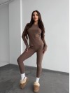 Жіночий базовий термокостюм кавового кольору 35880
