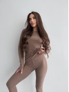 Жіночий базовий термокостюм кавового кольору 35880