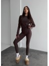 Жіночий базовий термокостюм коричневого кольору 35878