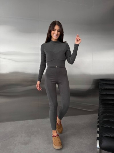 Жіночий базовий термокостюм сiрого кольору 35913