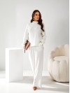 Женский брючный костюм из ангоры молочного цвета 34171