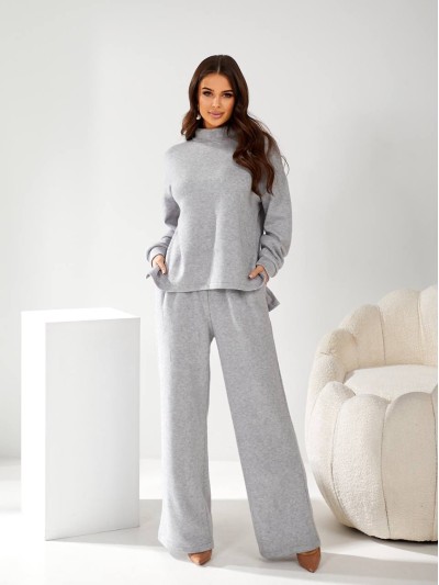 Жiночiй брючний костюм з ангори сiрого кольору 34173