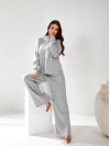 Женский брючный костюм из ангоры серого цвета 34173