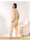 Жіночий домашній махровий костюм бежевого кольору  35942