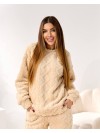 Жіночий домашній махровий костюм бежевого кольору  35942