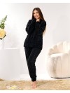 Жіночий домашній махровий костюм чорного кольору  35941