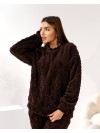 Жіночий домашній махровий костюм коричневого кольору  35943