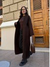 Женский длинный кардиган коричневого цвета 34371