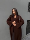 Женский длинный кардиган коричневого цвета 34620