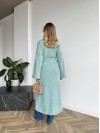 Женский длинный кардиган с поясом и карманами мятного цвета 35244
