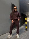 Жіночий флісовий костюм коричневого кольору 34652