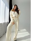 Жіночий флiсовий костюм на змiйцi молочного кольору 34762