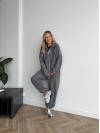 Женский флисовый костюм на змейке серого цвета 34946