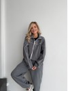 Женский флисовый костюм на змейке серого цвета 34946