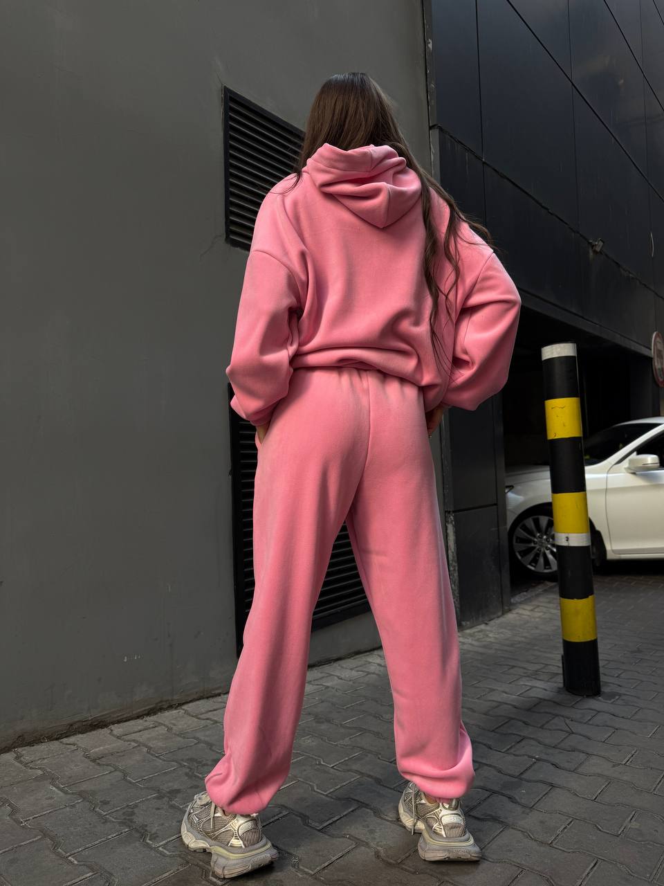 Жіночий флісовий костюм рожевого кольору 34651