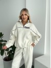 Жіночий флiсовий костюм вiльного крою молочного кольору 34749