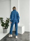 Жіночий флiсовий костюм вiльного крою синього кольору 34750
