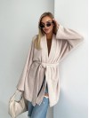 Женский кардиган с поясом бежевого цвета 34635