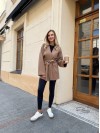 Женский кардиган с поясом кофейного цвета 34999