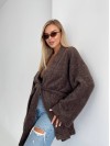 Жіночий кардиган з поясом коричневого кольору 34634