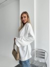 Жіночий кардиган з поясом молочного кольору 34636
