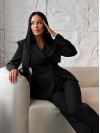 Жіночий класичний костюм чорного кольору 36035