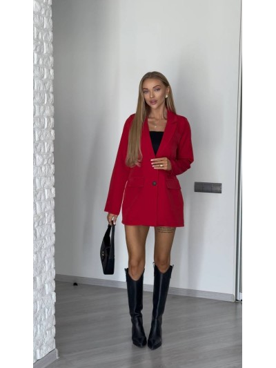 Жiночiй класичний костюм пiджак+спiдниця-шорти червоного кольору 34744