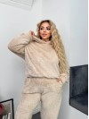 Жіночий костюм для дому з махри бежевого кольору 35198