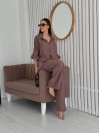Жіночий костюм двійка кавового кольору 33804