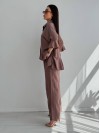 Жіночий костюм двійка кавового кольору 33804