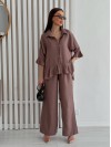 Жіночий костюм двійка кавового кольору 33804