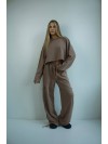 Жіночий костюм джогери+худi кавового кольору 35173