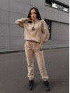 Жіночий костюм флісовий бежевого кольору 35079
