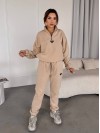 Жіночий костюм флісовий бежевого кольору 35619