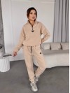 Жіночий костюм флісовий бежевого кольору 35619