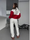 Жіночий костюм флісовий червоного кольору 35692