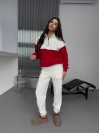 Жіночий костюм флісовий червоного кольору 35692